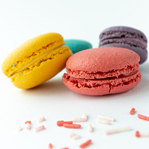 coloured cookie in a white background